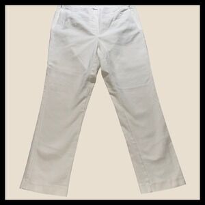 J-Jill Wearever Slim‎ Leg Pants Womens 10 White Side Zip Stretch Trousers